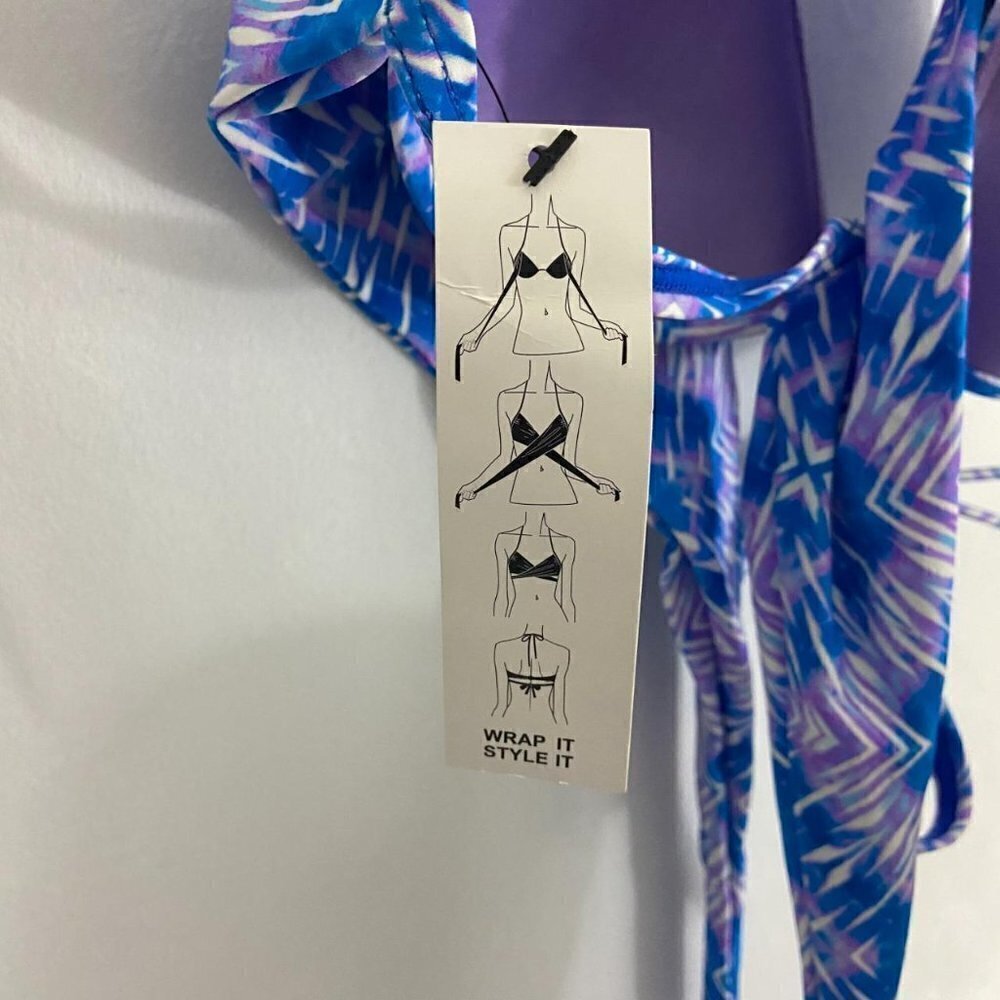 Sundazed 2-Piece Bikini Indigo & Blue Sz 32D Halter Top - Sz L 30 in. Bottom NWT - Picture 10 of 12